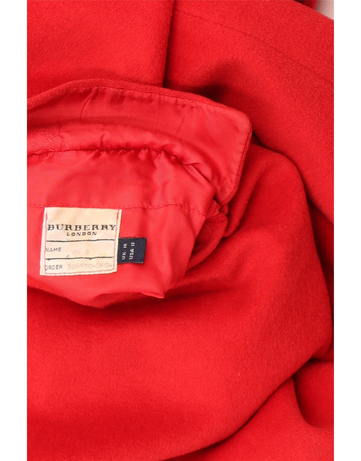 Γυναικείο παλτό Burberry UK 14 Large Red Wool Classic