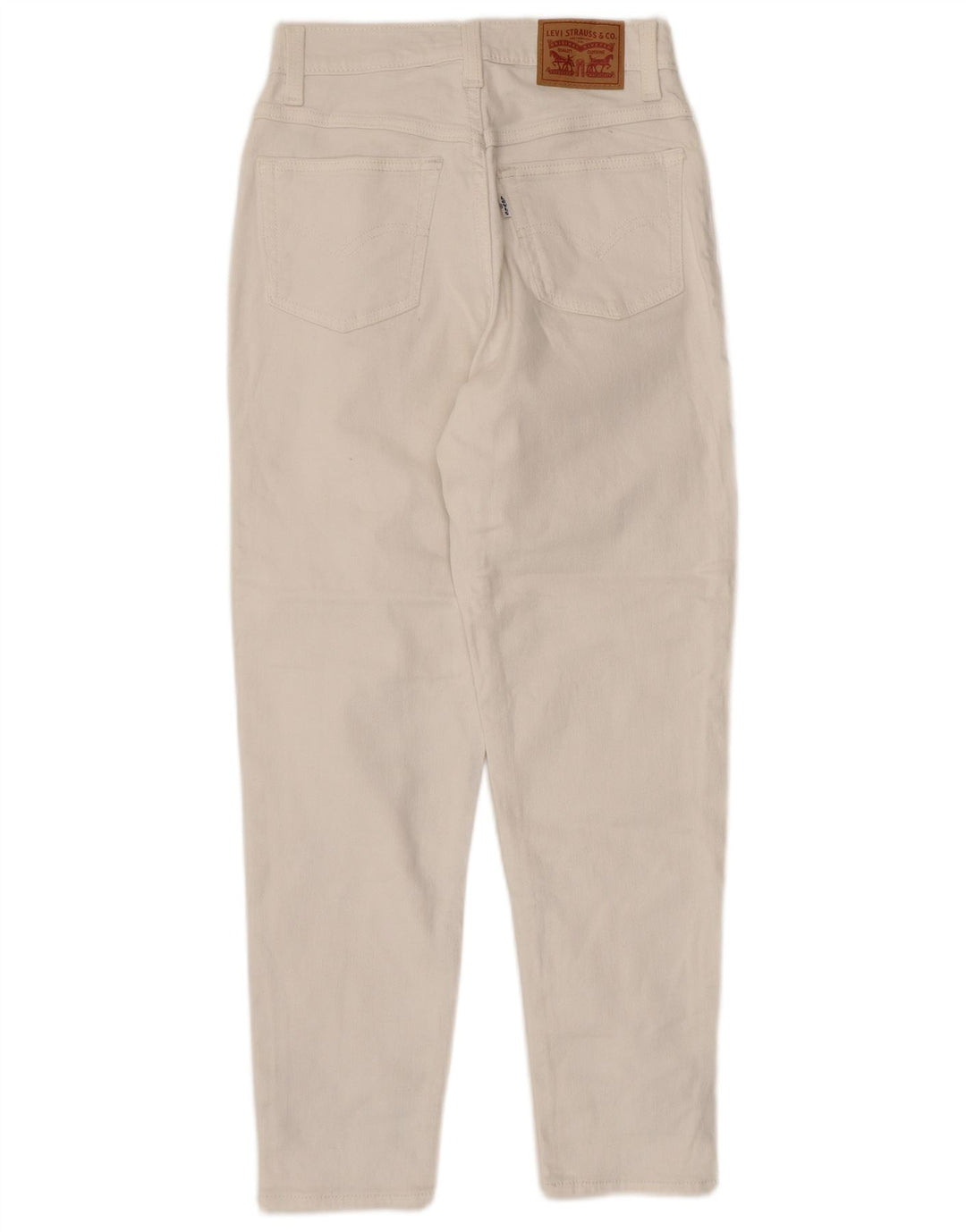 Levi's Womens Mom Cropped Jeans W24 L24 Off White Βαμβακερό