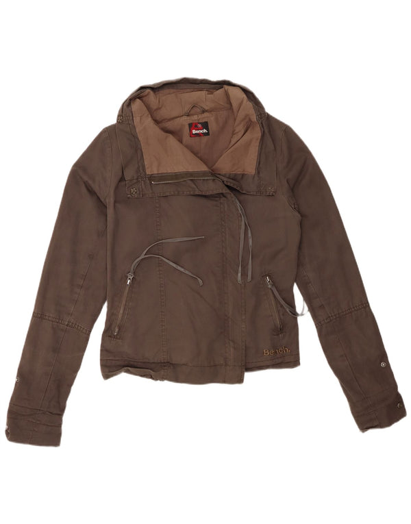 BENCH Γυναικείο Bomber Jacket UK 10 Small Brown Βαμβακερό