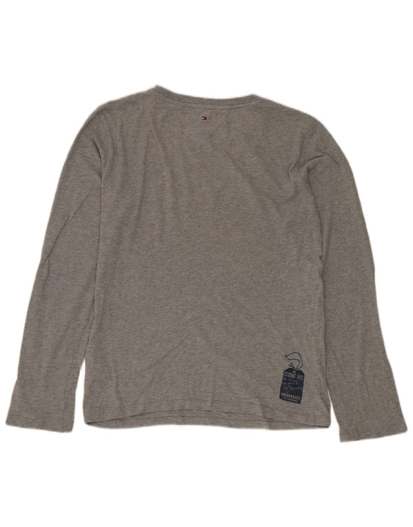 Tommy Hilfiger Boys Graphic Top Μακρυμάνικο 11-12 ετών Γκρι βαμβακερό