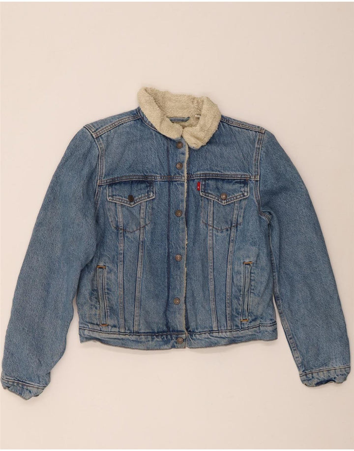Levi's Γυναικείο Τζιν Σέρπα Μπουφάν UK 14 Μεγάλο Μπλε Βαμβακερό