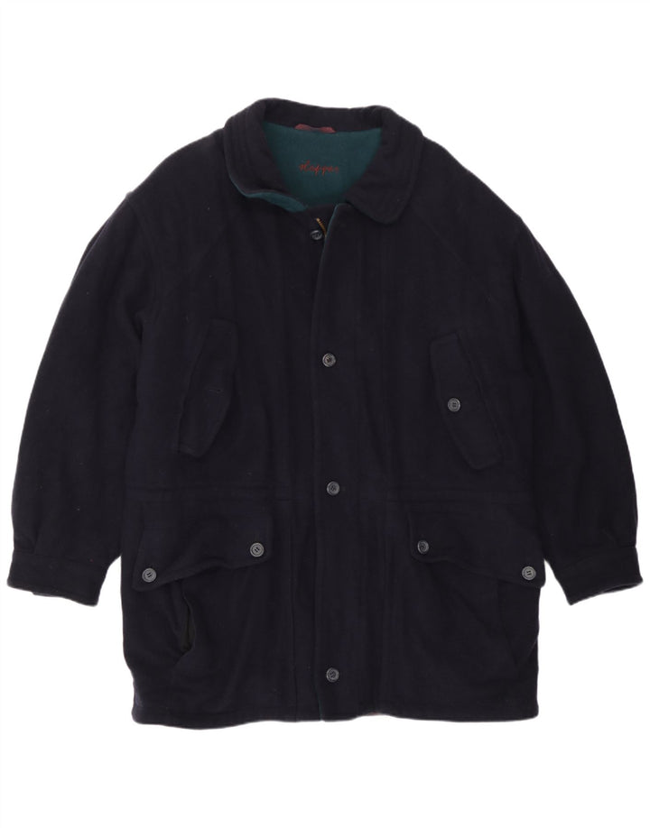 Ανδρικό παλτό Vintage Windbreaker UK 40 Large Navy Blue Wool
