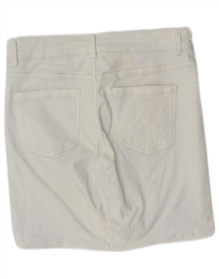 Γυναικείο τζιν σορτς Oasis UK 12 Medium W28 Λευκό βαμβακερό