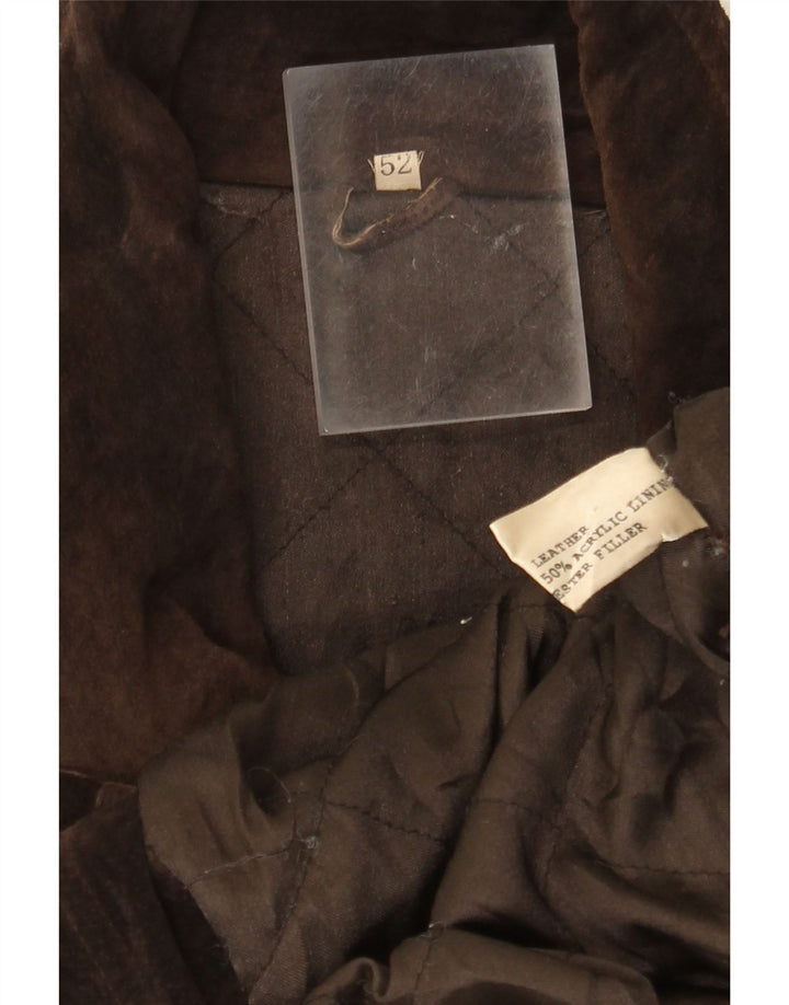 Vintage Ανδρικό Suede Ανεμοδαρικό Παλτό IT 52 XL Καφέ Δερμάτινο