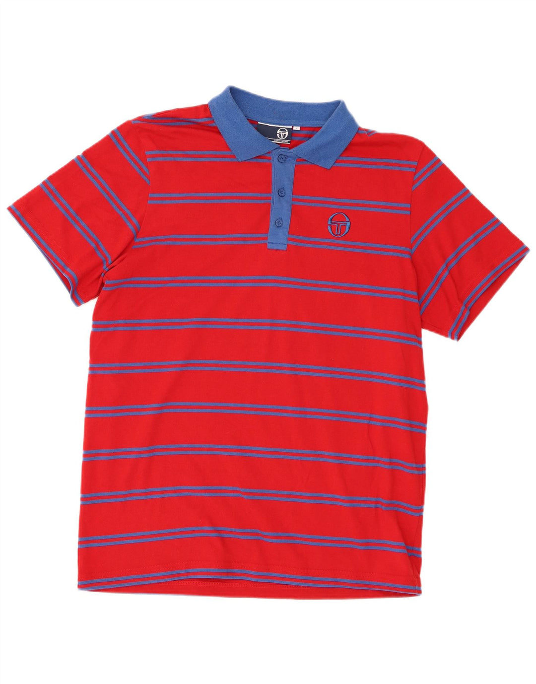 Sergio Tacchini Ανδρικό πουκάμισο Polo μεγάλο κόκκινο ριγέ πολυεστέρα