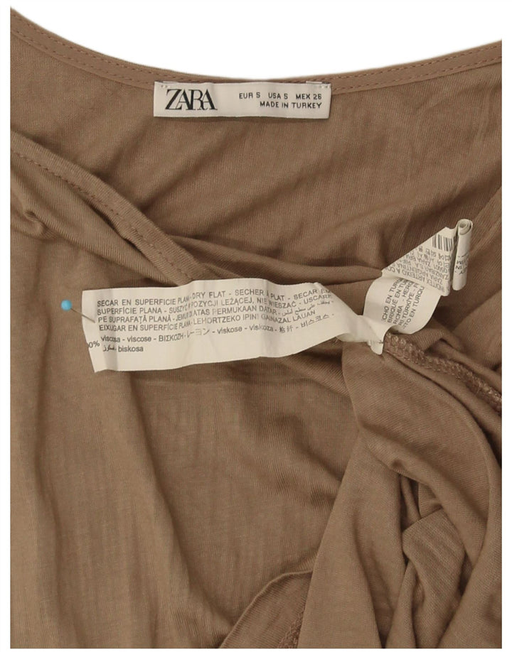Zara Γυναικείο Γιλέκο Τοπ UK 10 Μικρό Χακί Βισκόζη