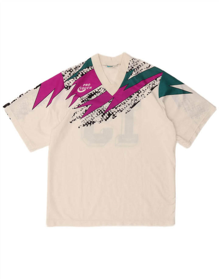 Ανδρικό γραφικό T-Shirt Pro Touch Top Large Off White Geometric Sports