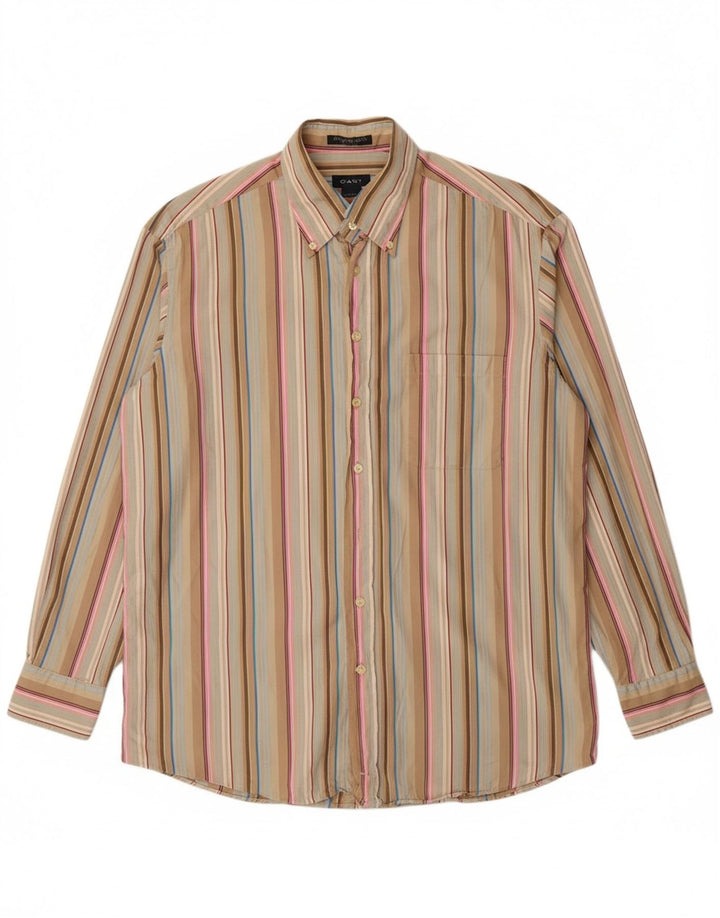 GANT Mens Regular Fit Shirt Large Beige Striped Cotton