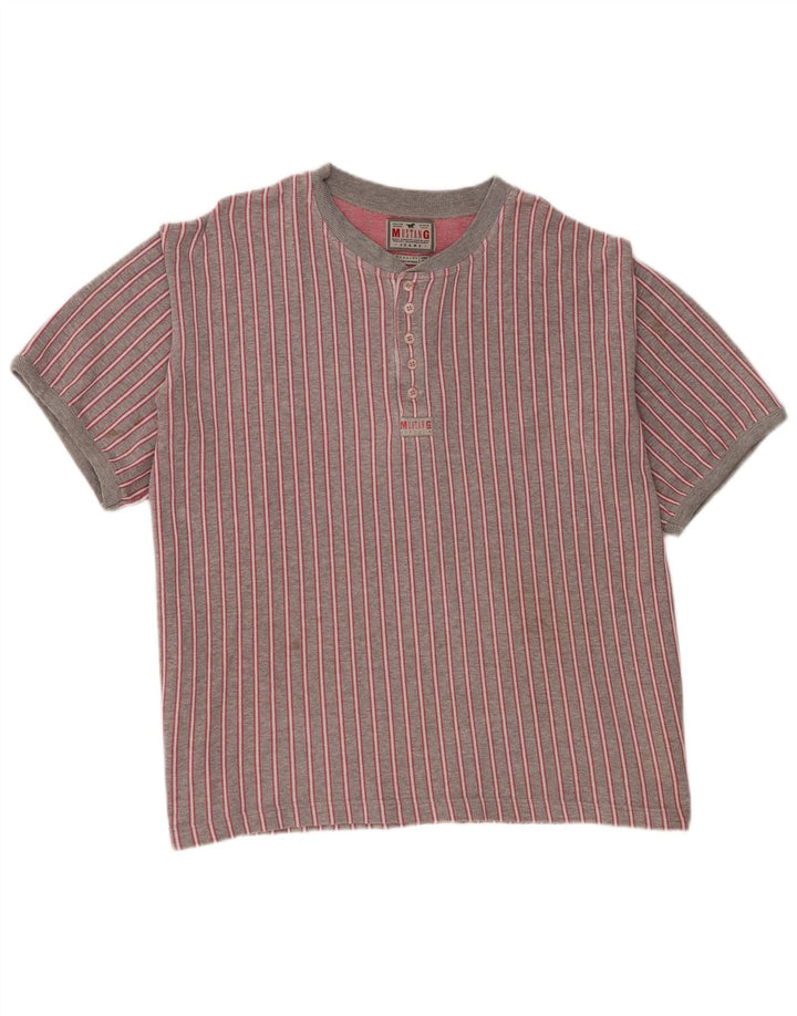 Mustang Ανδρικό T-Shirt Top XL Γκρι ριγέ βαμβακερό