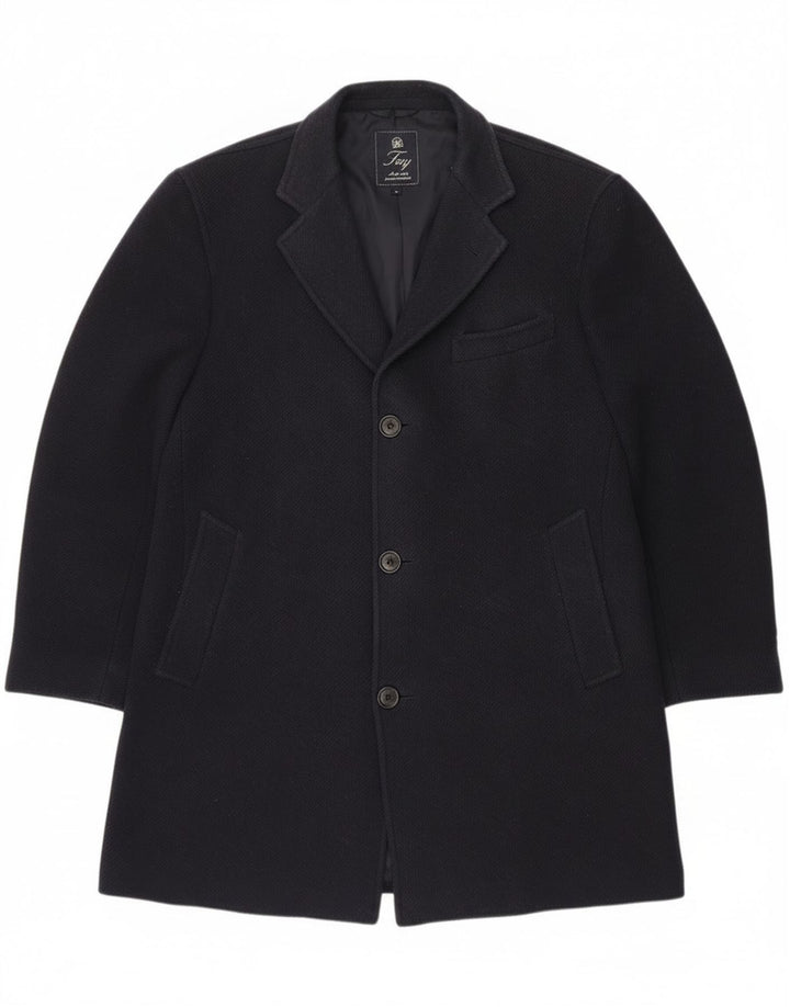 Ανδρικό πανωφόρι Fay UK 40 Large Navy Blue Virgin Wool