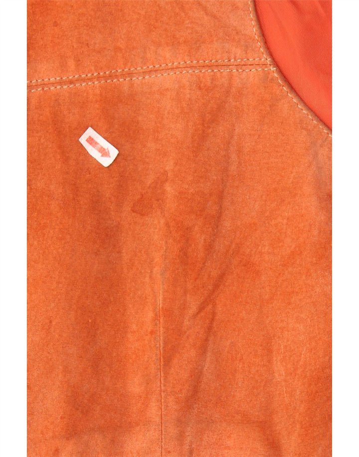 Vintage Ανδρικό σουέτ Γιλέκο Μικρό Καφέ Δερμάτινο