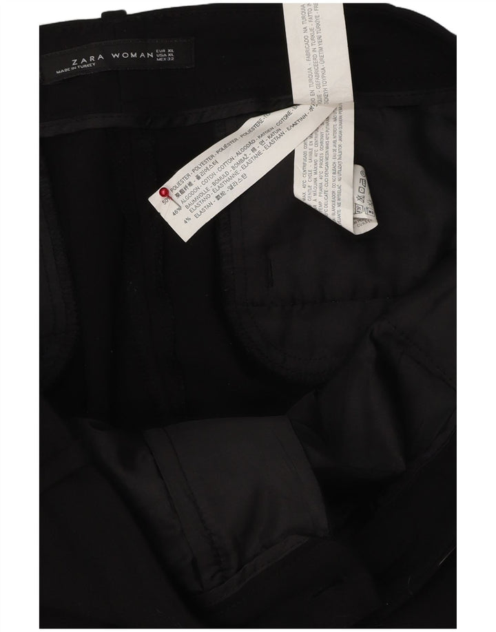 Zara Γυναικείο Slim Chino Παντελόνι XL W32 L26 Μαύρο Πολυεστέρας