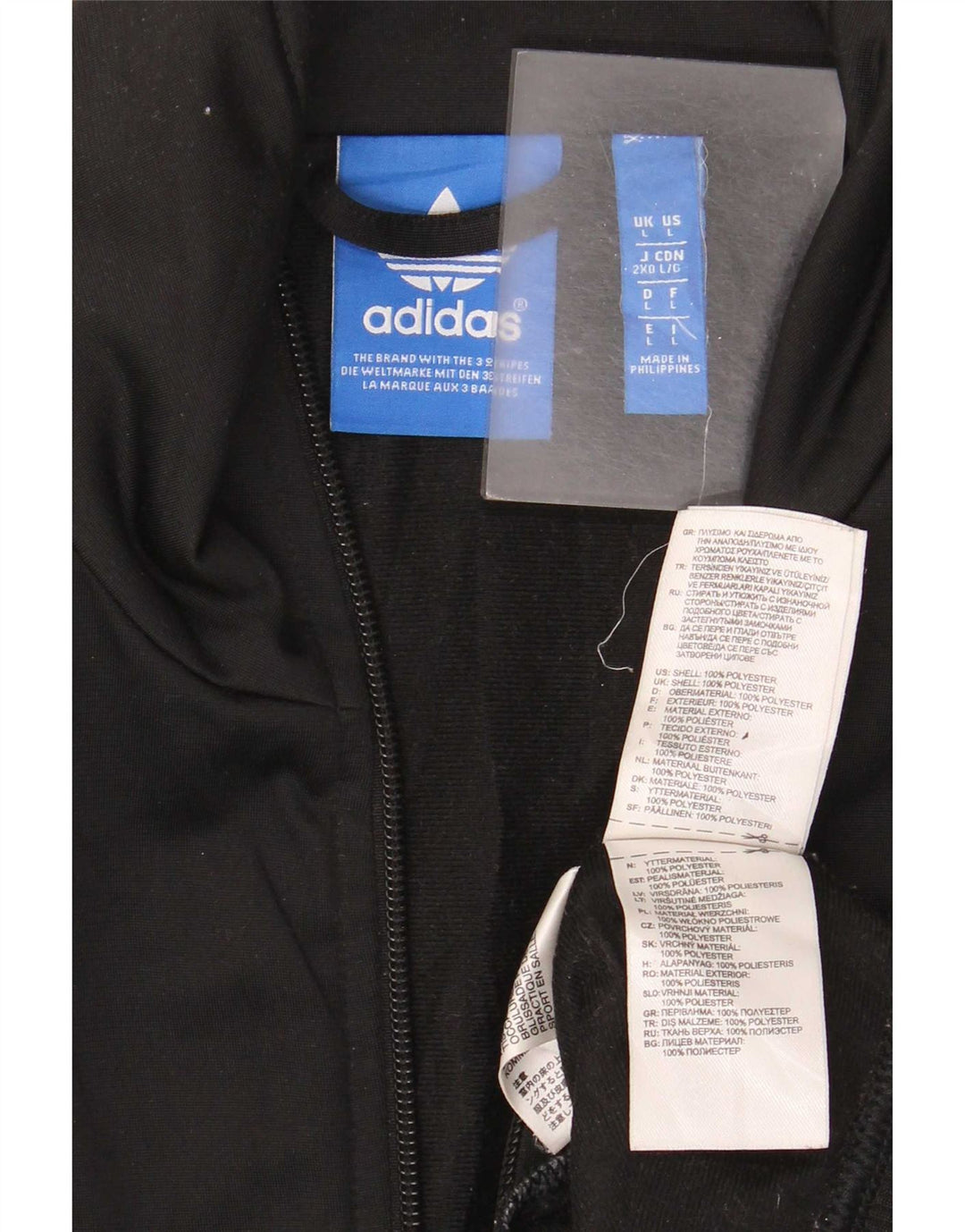 Ανδρική αθλητική φόρμα Adidas Top μπουφάν μεγάλο μαύρο πολυεστέρα