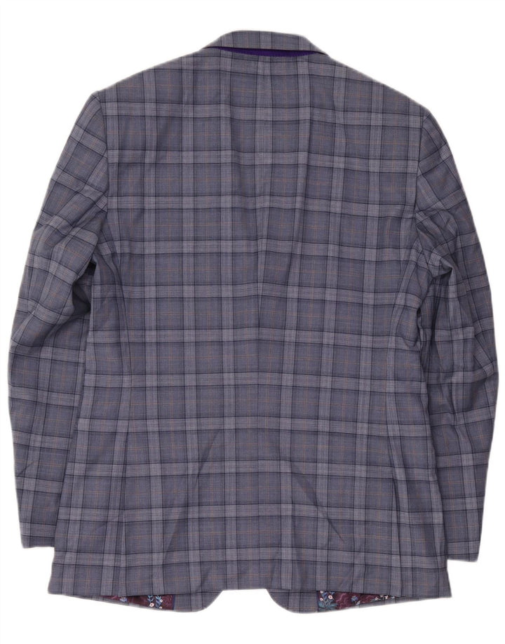 Ted Baker Ανδρικό σακάκι με 2 κουμπιά σακάκι UK 42 XL Blue Check Wool