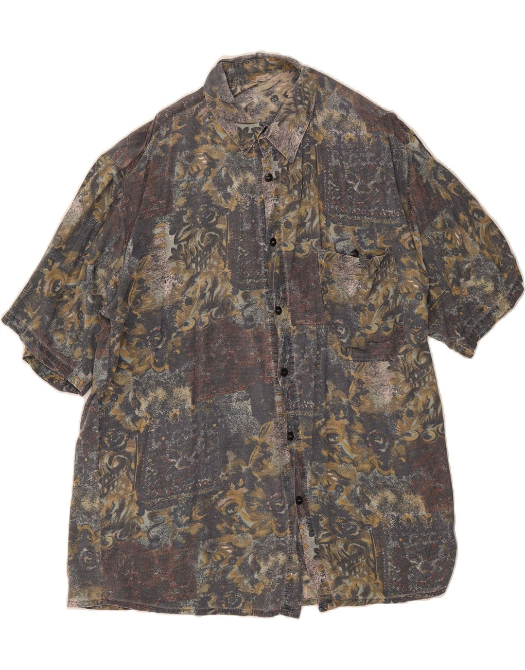 VINTAGE Mens Short Sleeve Shirt Large Multicoloured Floral Vintage Vintage and Second-Hand Vintage from Messina Hembry 