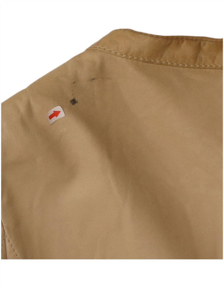 Valentino Γυναικείο Crop Δερμάτινο Μπουφάν IT 40 Small Beige Leather