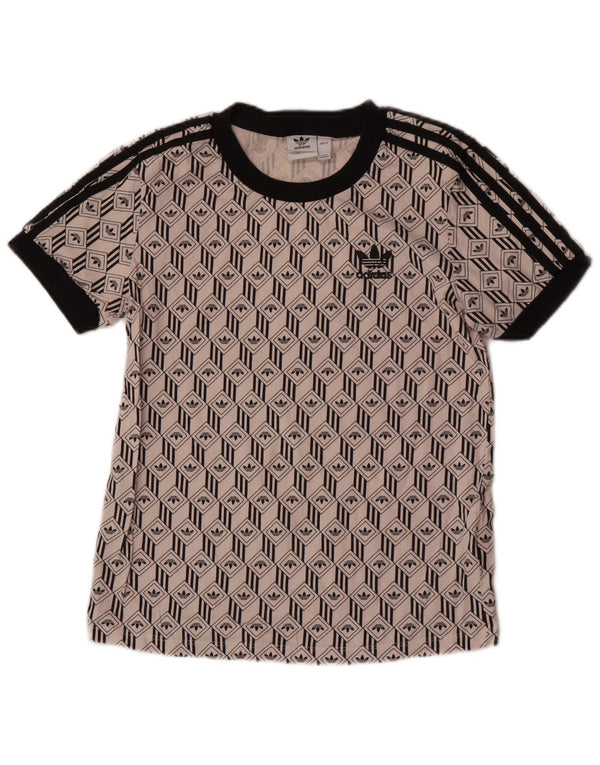Adidas Γυναικείο T-Shirt Top UK 10 Small Off White βαμβακερό