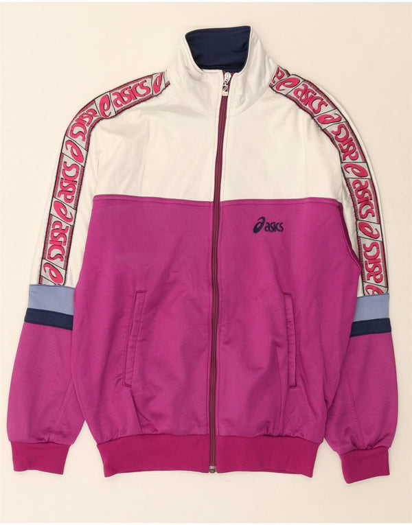 Γυναικεία αθλητική φόρμα γραφικών ASICS Top Jacket IT 46 Large Purple Colourblock