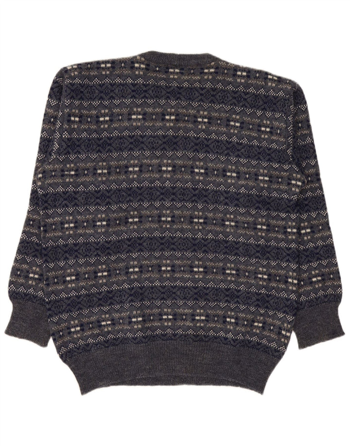 Silvy Ανδρικό πουλόβερ με λαιμόκοψη IT 50 Medium Navy Blue Fair Isle