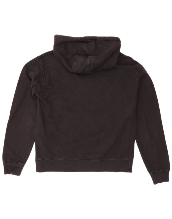 Champion Womens Graphic Oversized Hoodie Jumper UK 10 Small Black Cotton