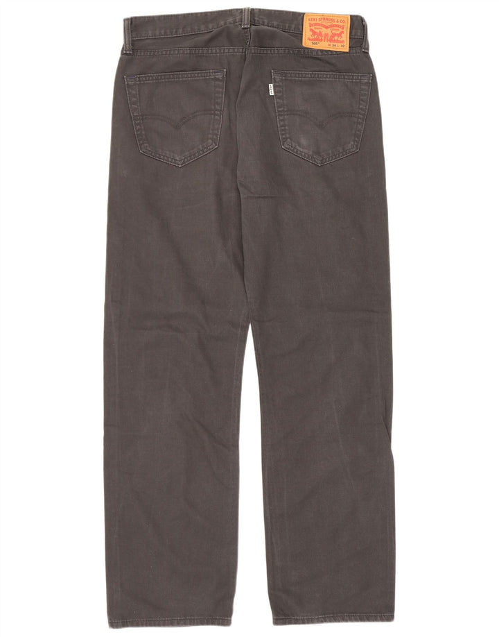 Levi's Mens 505 Straight Jeans W34 L32 Γκρι βαμβακερό