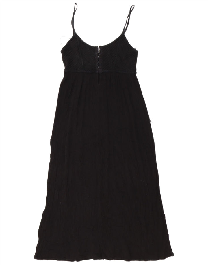 Zara Γυναικείο Maxi Sundress UK 12 Medium Black Cotton