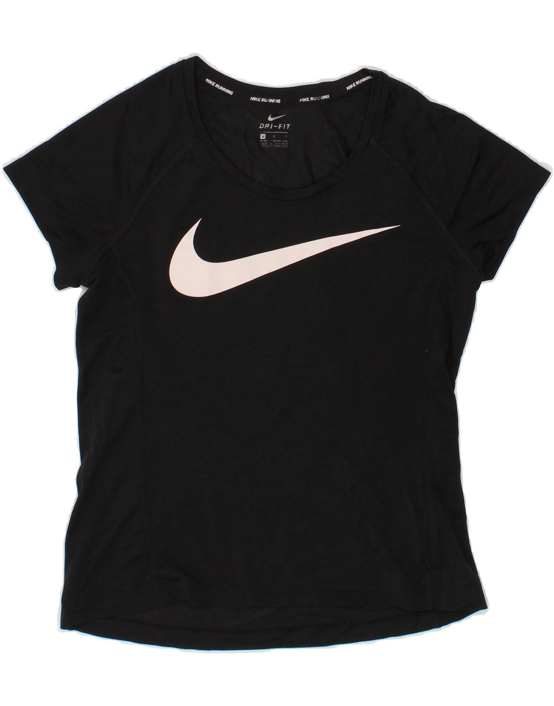NIKE Womens Dri Fit Graphic T-Shirt Top UK 10 Small Black Polyester Vintage Nike and Second-Hand Nike from Messina Hembry 