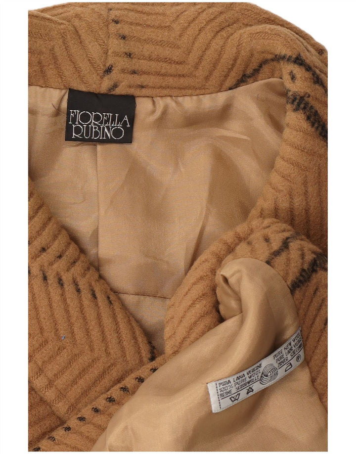 FIORELLA RUBINO Γυναικείο παλτό με διπλό στήθος UK 14 Large Beige Check
