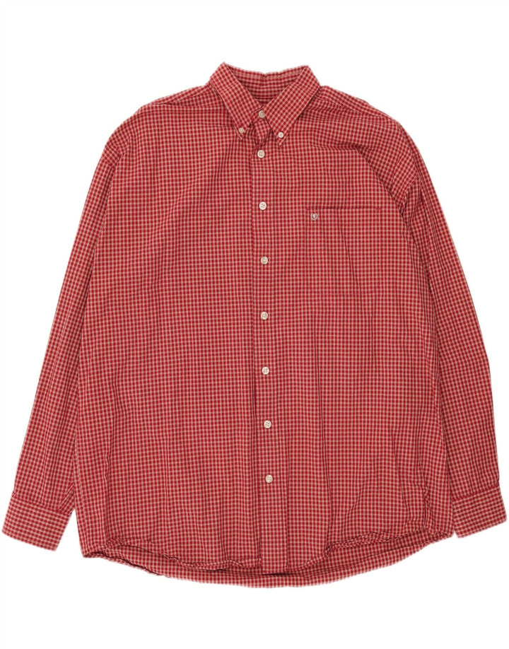 IZOD Mens Tall Flannel Shirt XL Red Check Cotton Vintage Izod and Second-Hand Izod from Messina Hembry 