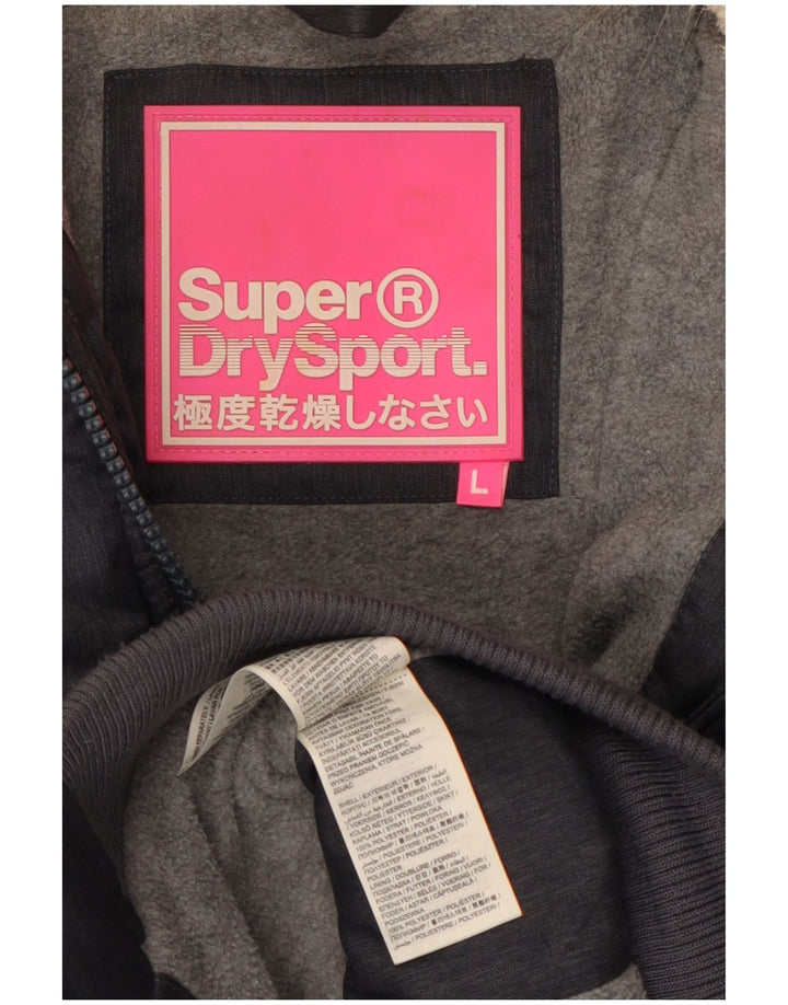 SUPERDRY Γυναικείο μπουφάν με κουκούλα με επένδυση UK 14 Μεγάλο Navy Blue Polyester
