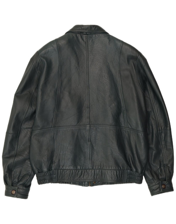 VINTAGE Ανδρικό Δερμάτινο Μπουφάν EU 56 3XL Πράσινο Δερμάτινο