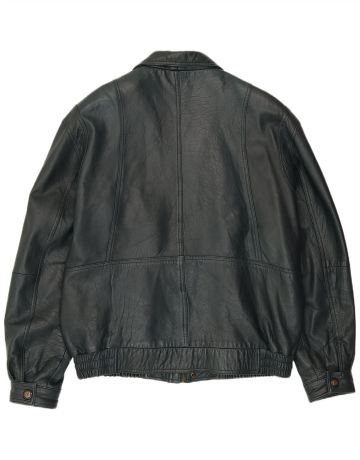 VINTAGE Ανδρικό Δερμάτινο Μπουφάν EU 56 3XL Πράσινο Δερμάτινο