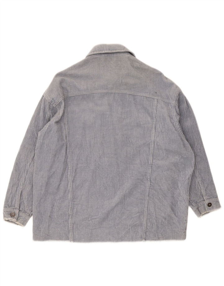 Zara Γυναικείο Κοτλέ Μπουφάν UK 10 Small Blue Cotton