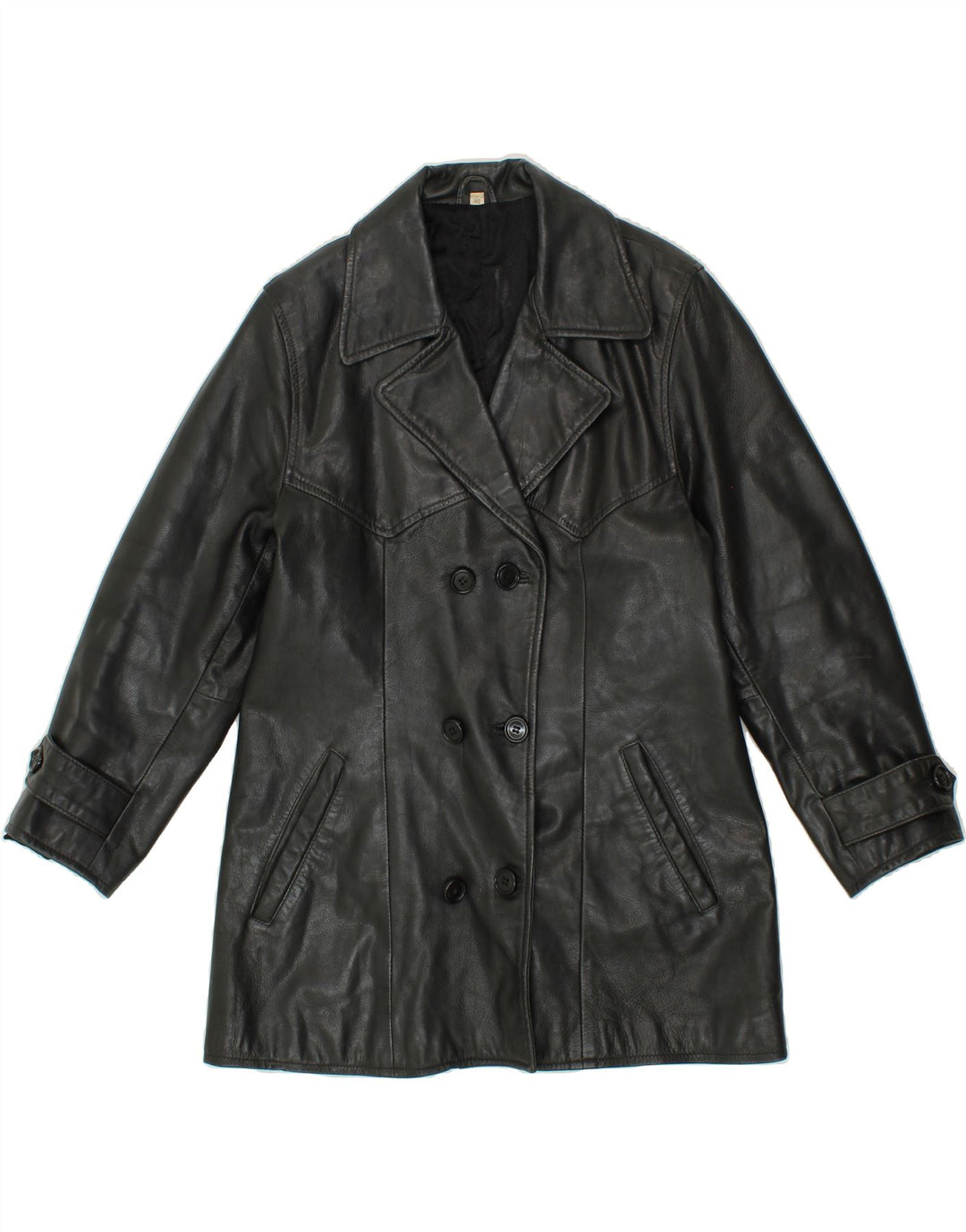 VINTAGE Womens Leather Jacket IT 40 Small Black Leather Vintage Vintage and Second-Hand Vintage from Messina Hembry 