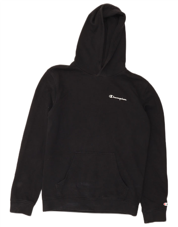 Champion Mens Hoodie Jumper Μικρό μαύρο βαμβακερό
