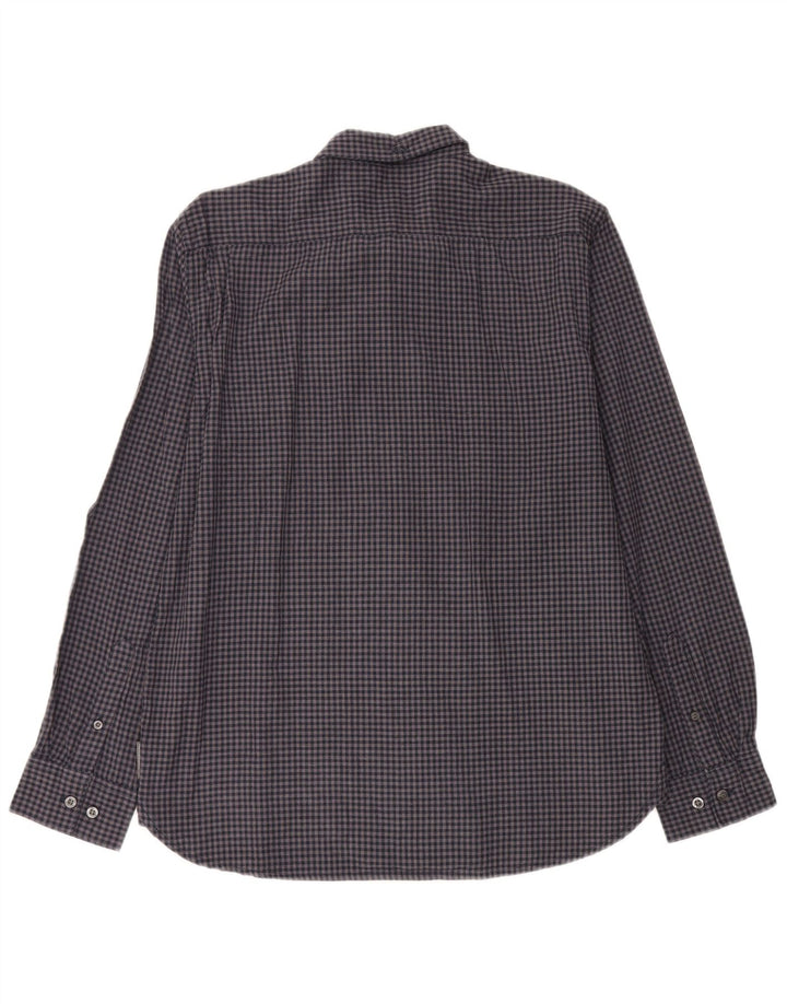 Ανδρικό πουκάμισο French Connection Φανελένιο μεγάλο Navy Blue Gingham Cotton
