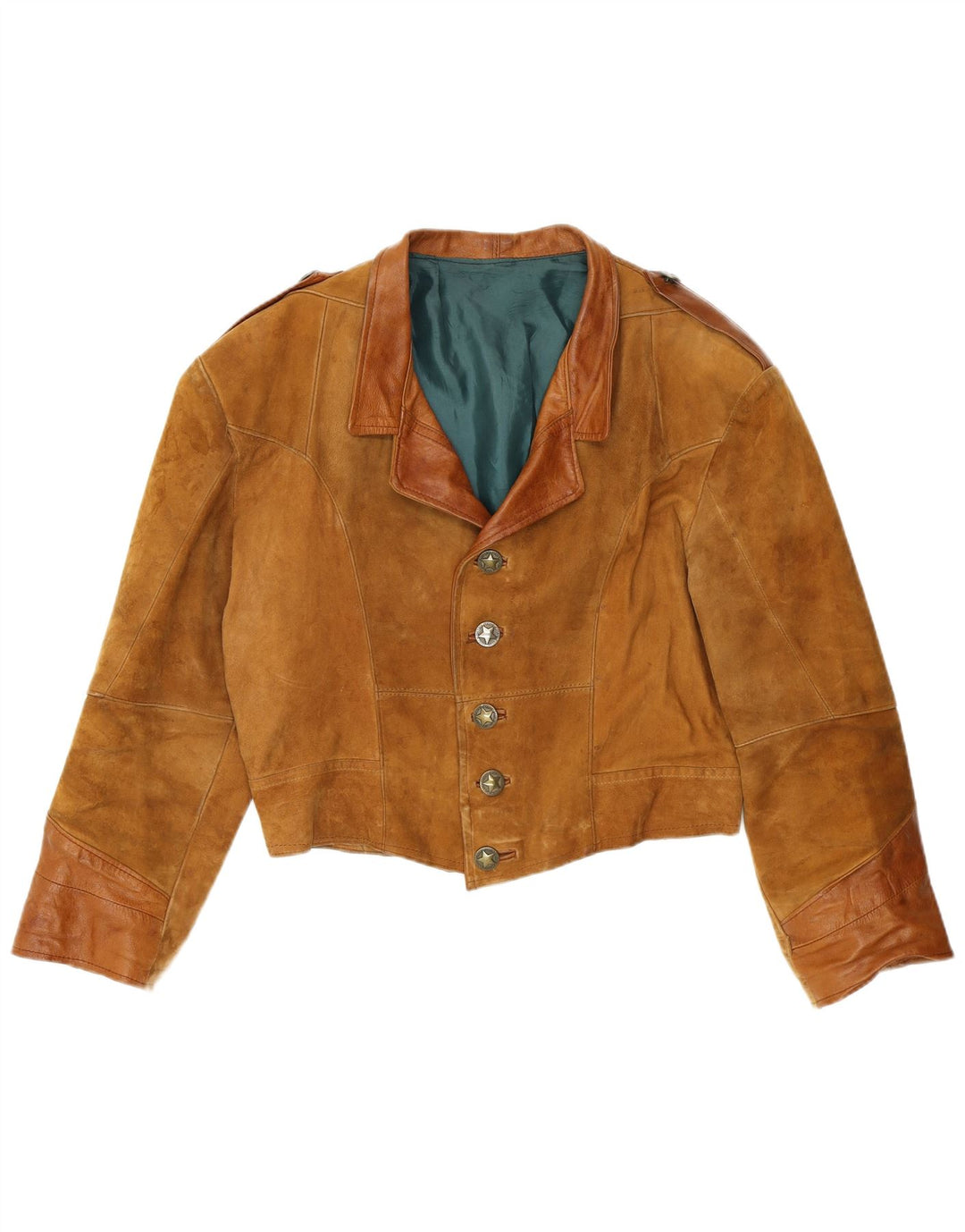 Vintage Ανδρικό Suede Bomber Jacket UK 38 Medium Brown