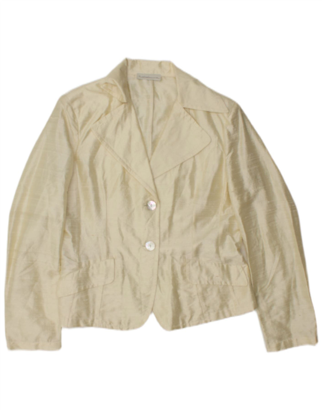 Vintage γυναικείο τζάκετ 2 κουμπιών Blazer IT 44 Μέτριο κίτρινο μετάξι