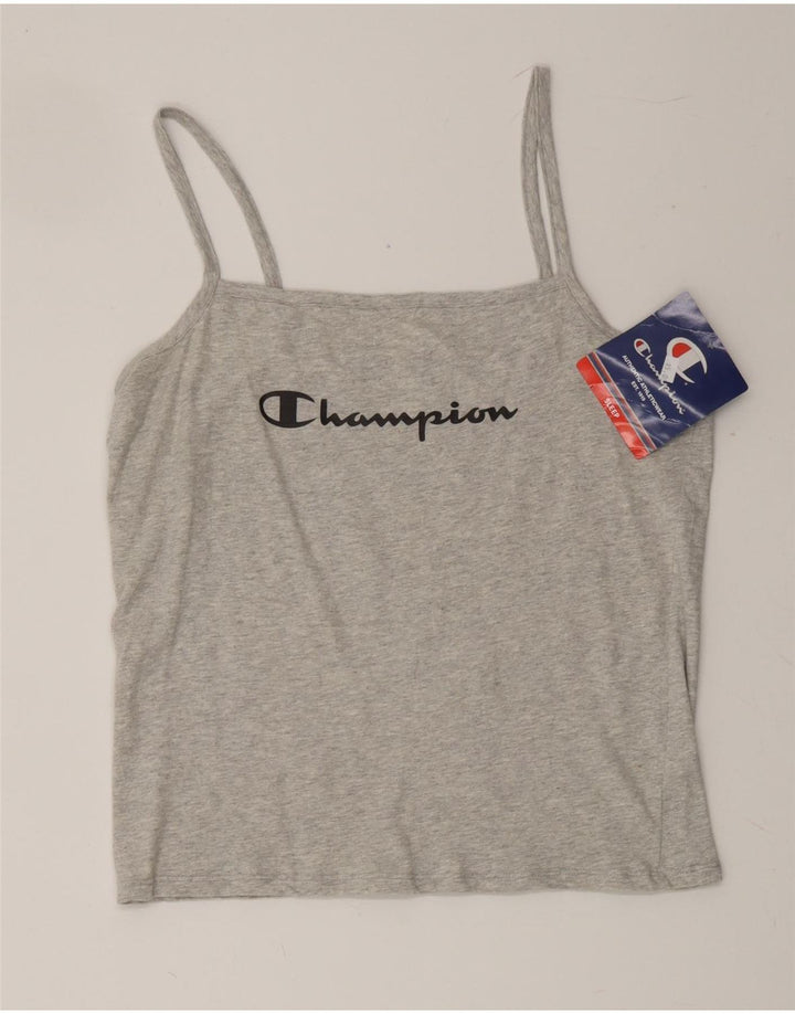 CHAMPION Womens Graphic Cami Top UK 18 XL Grey Cotton Vintage Champion and Second-Hand Champion from Messina Hembry 
