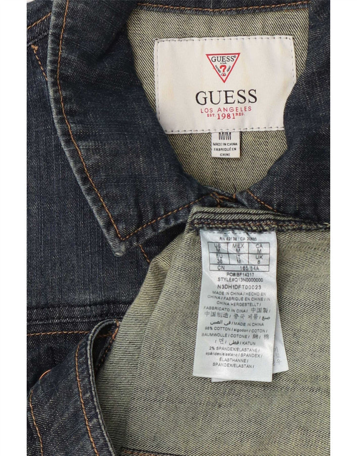 Guess Γυναικείο Τζιν Μπουφάν UK 8 Small Navy Blue Cotton