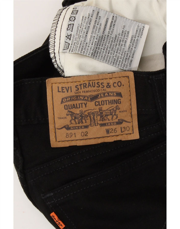Levi's Womens 891 Tapered Jeans W26 L30 Black Cotton