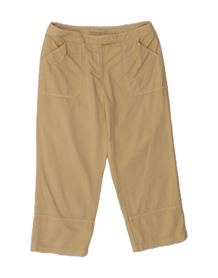 SERGIO TACCHINI Womens Straight Capri Trousers IT 44 Medium W30 L23 Beige Vintage Sergio Tacchini and Second-Hand Sergio Tacchini from Messina Hembry 