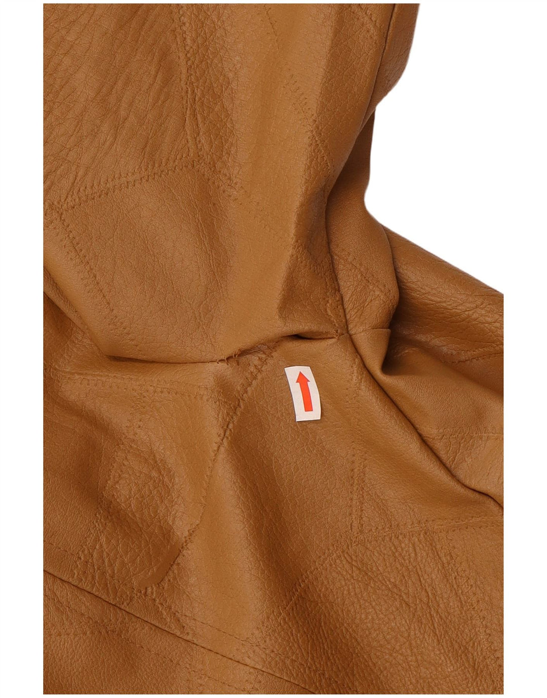 Vintage γυναικείο μπουφάν από συνθετικό δέρμα UK 14 Μεγάλο μπεζ συνονθύλευμα πολυβινυλίου