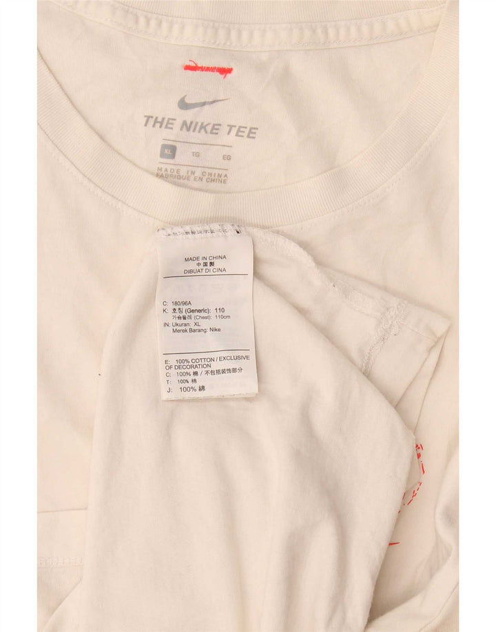 Ανδρικό γραφικό μπλουζάκι Nike XL λευκό βαμβακερό
