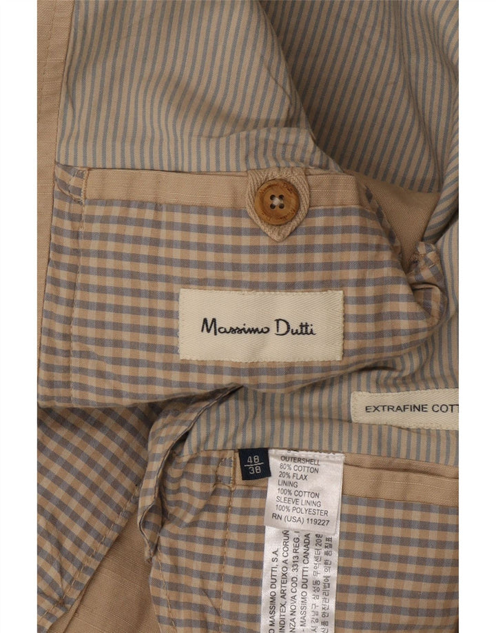Massimo Dutti Ανδρικό μπλέιζερ με 2 κουμπιά μπουφάν EU 48 Μεσαίο μπεζ βαμβακερό