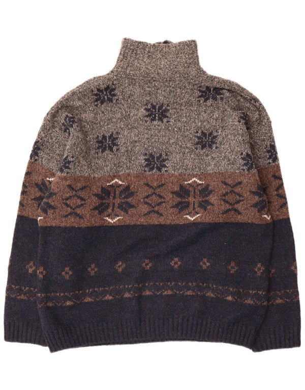 Angelo Litrico Ανδρικό πουλόβερ με φερμουάρ XL Ακρυλικό Navy Blue Fair Isle