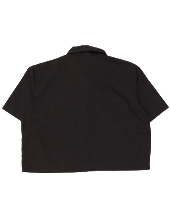 Dickies Γυναικείο κοντομάνικο πουκάμισο UK 16 μεγάλο μαύρο πολυεστέρα