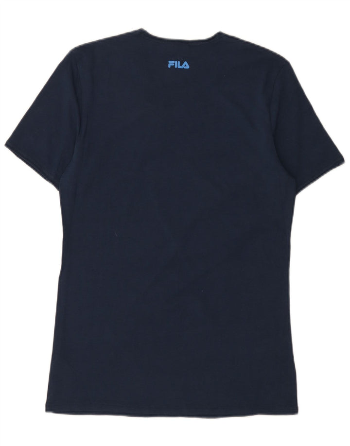Fila Ανδρικό T-Shirt Top Μικρό Navy Blue από βαμβάκι