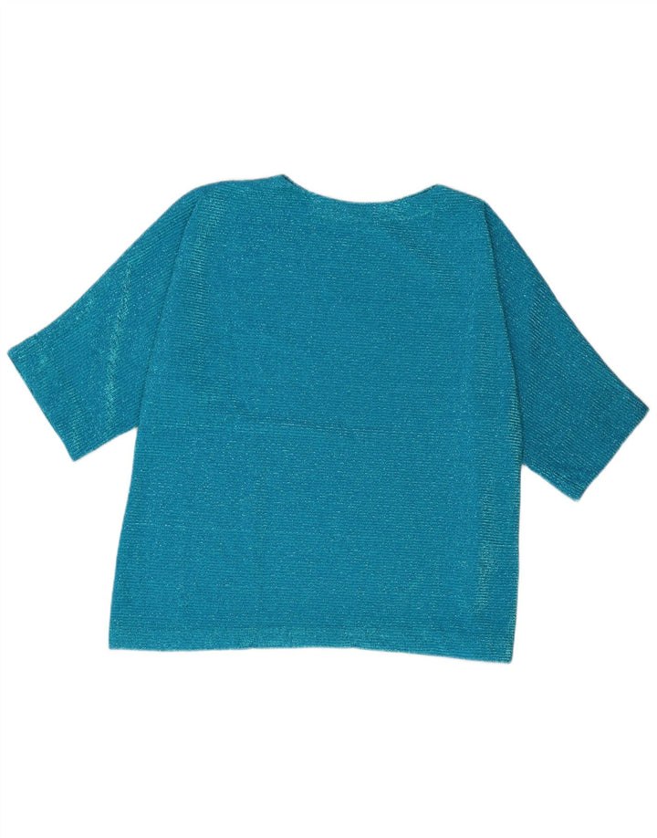 Vintage γυναικεία μπλούζα τοπ UK 16 Large Blue Synthetic