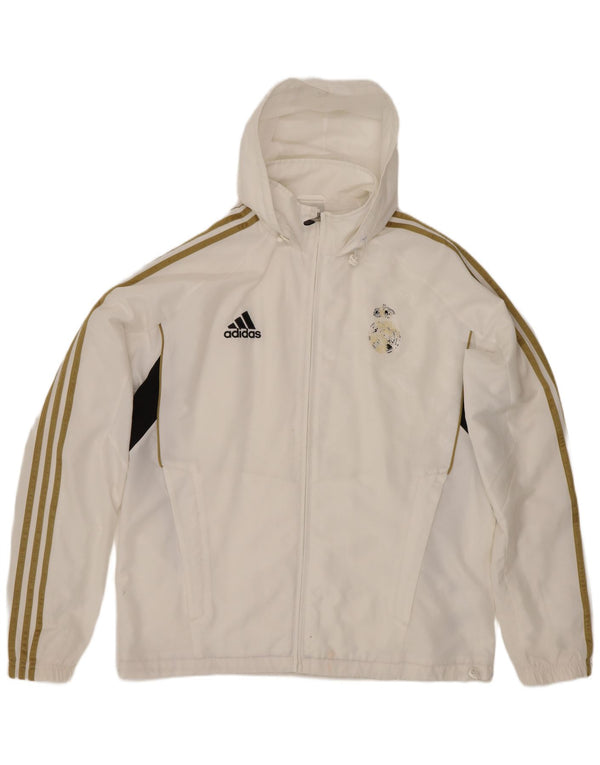 Ανδρική αθλητική φόρμα Adidas Real Madrid με κουκούλα Top Jacket UK 40/42 Medium White